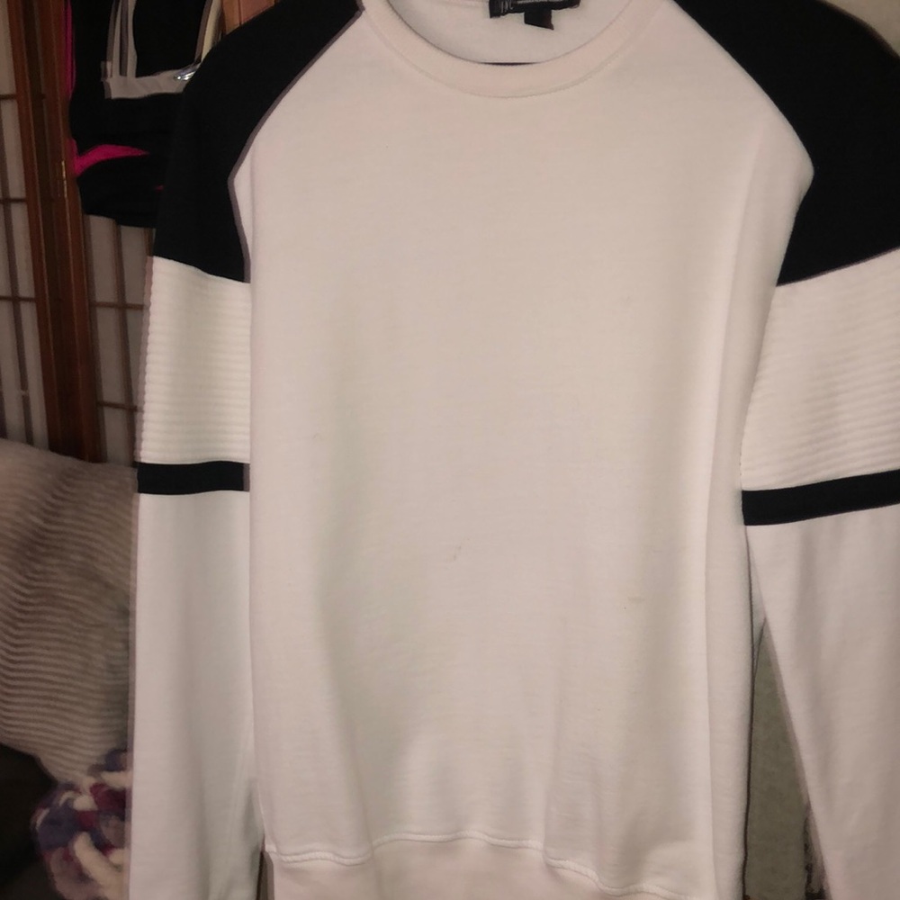 INC International Concepts Black and White Crewneck Sweater